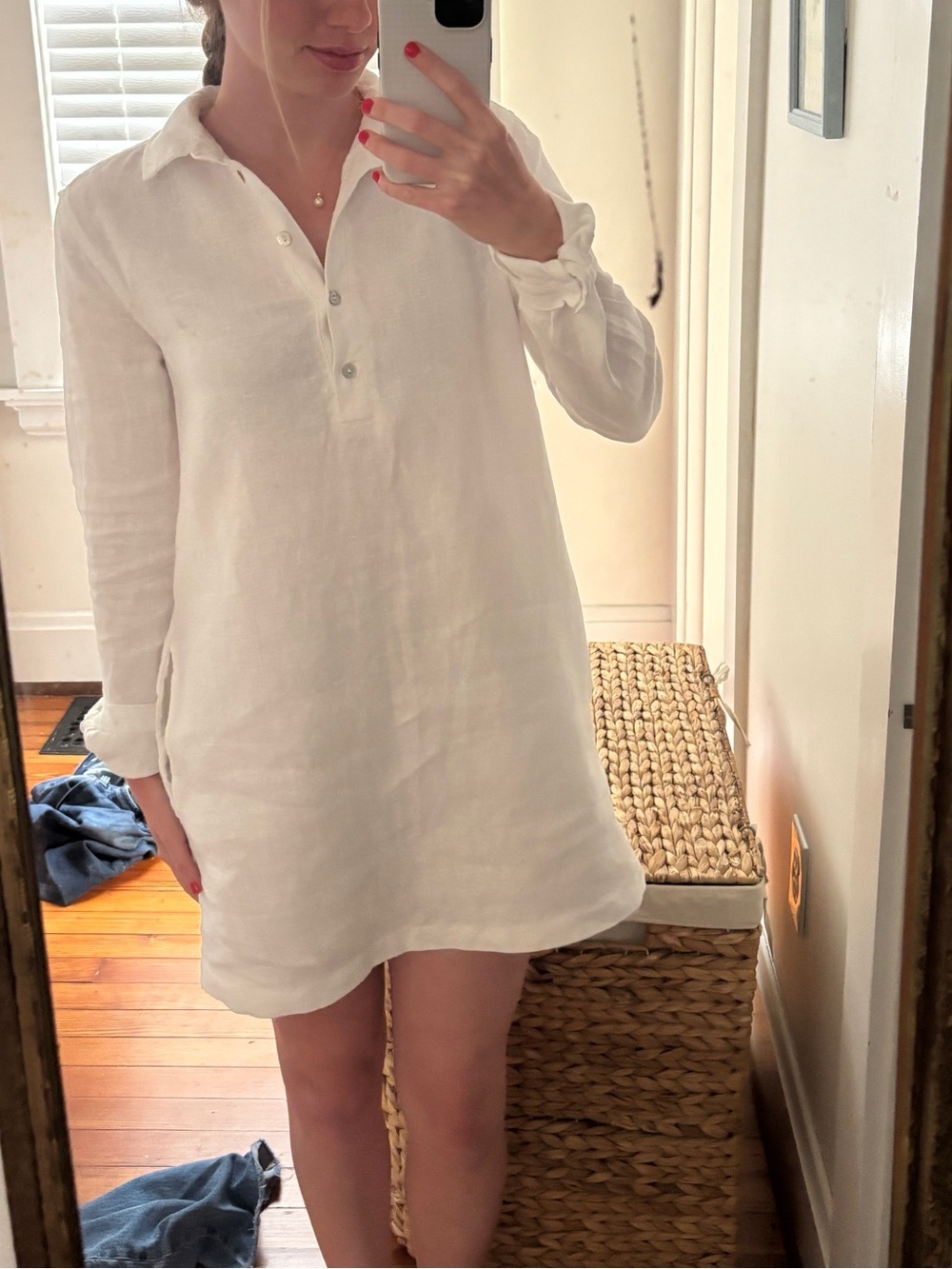 Not Monday White Linen Dress